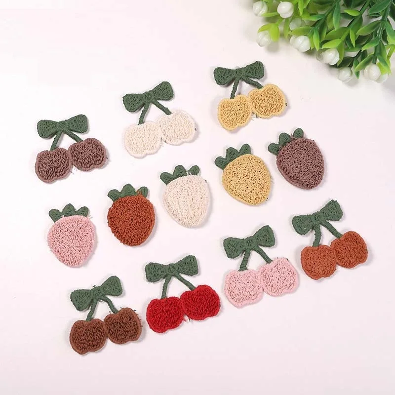 

15PCS New clothes hairpin decorative accessories small accessories fashion creative polyester colourful apple embroidery cloth