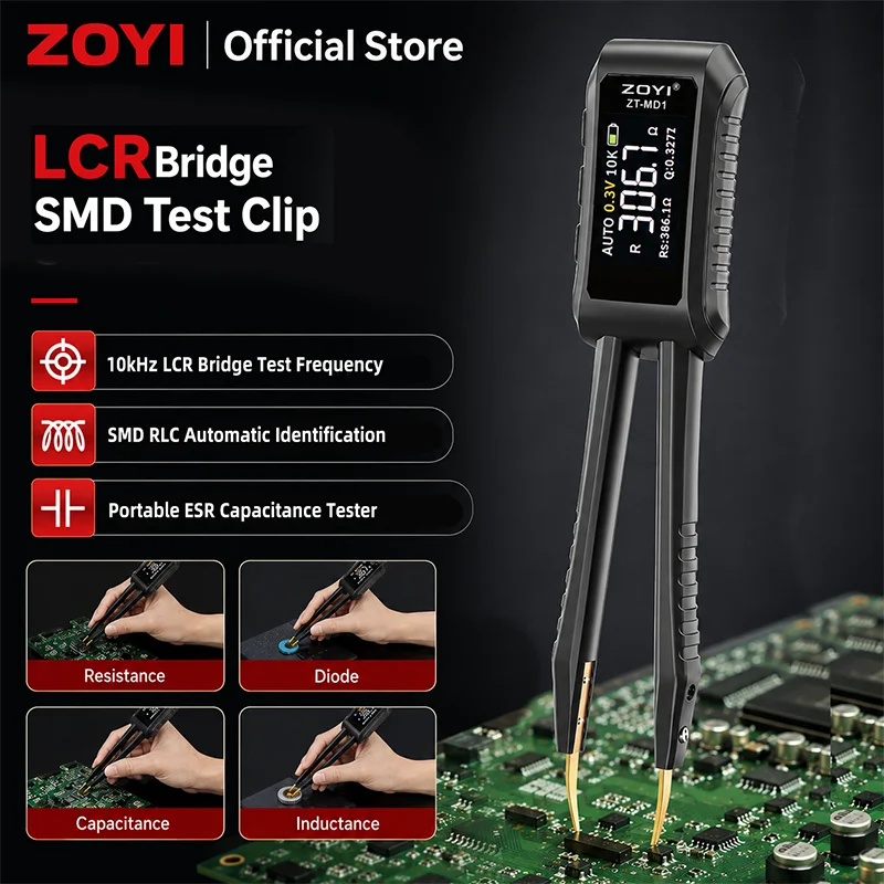 Smd Tweezer Set - Zoyi ZT-MD1 pinça inteligente digital lcr