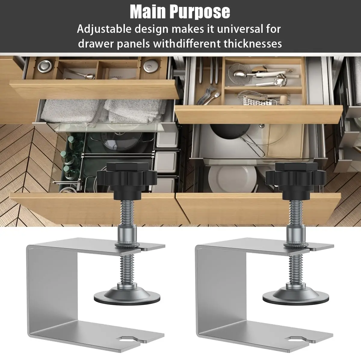 مشابك تركيب الأدراج المصنوعة من الفولاذ المقاوم للصدأ - 2/4 قطع من أدوات النجارة للخزائن والطاولات