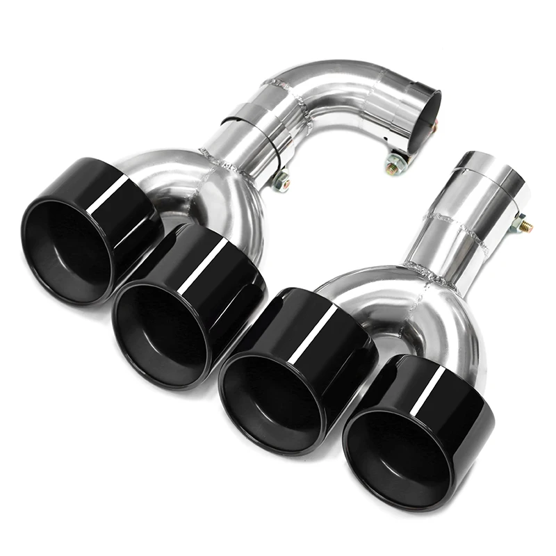 Quad Car Round Mouth Muffler Stainless Steel Exhaust Tips Tailpipe For BMW G01 X3 G02 X4 2018+ Upgrade X3M X4M Look Muffler Tips