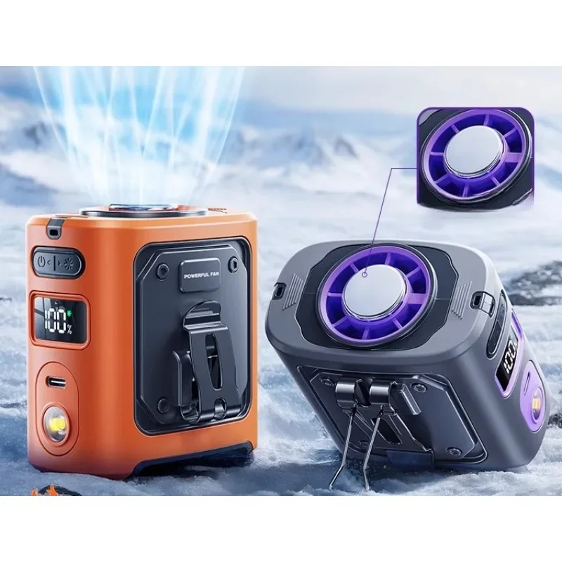 

Small portable clip waist cooling artifact high temperature job site charging violent fan neck fan summer