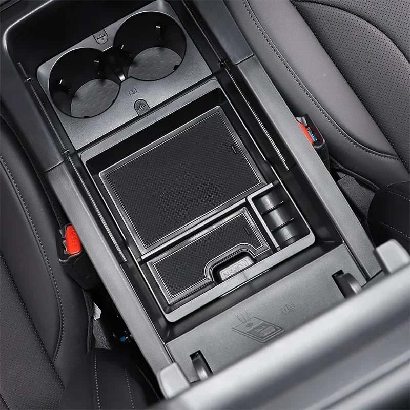 1 Pcs ABS Black For Haval H9 2024+ Car central control handrail box storage box mobile phone tray car interior accessories