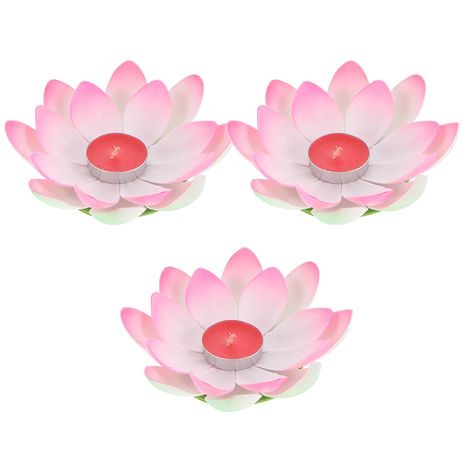 

3 Pcs Shape Tea Light Lotus Shape C Eco Friendly Safe Home Decor Birthday Party Wedding Festival Vivid Design