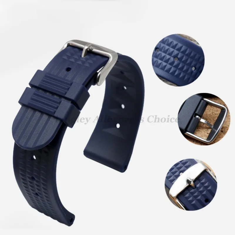 Rubber Watch Band 20mm 22mm for Seiko Diving 007 009 Water Ghost Abalone Canned Soft Silicone Universal Sport Strap Replacement image 4