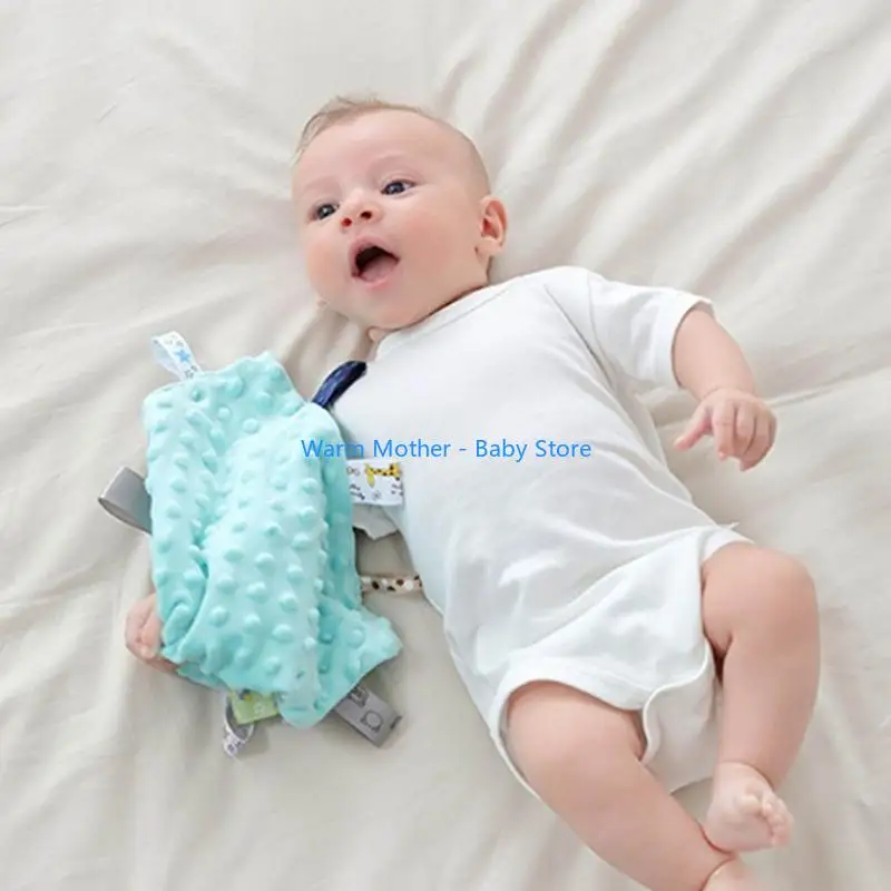 منشفة استرضاء الطفل لينة مهديء عضاضة الرضع الراحة النوم التمريض الحضن مربع بطانية الأمن الحسية اللعب 57QE