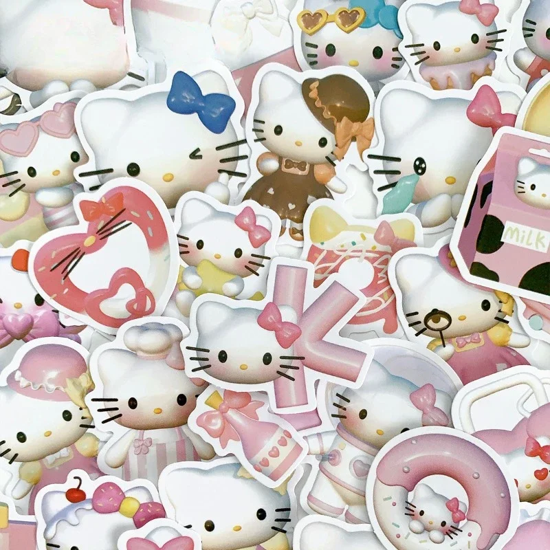 50 шт. наклейки Sanrio, милые декоративные наклейки Kuromi Cinnamoroll для мобильного телефона, холодильник, чашка для воды, наклейки для багажа, оптовая продажа