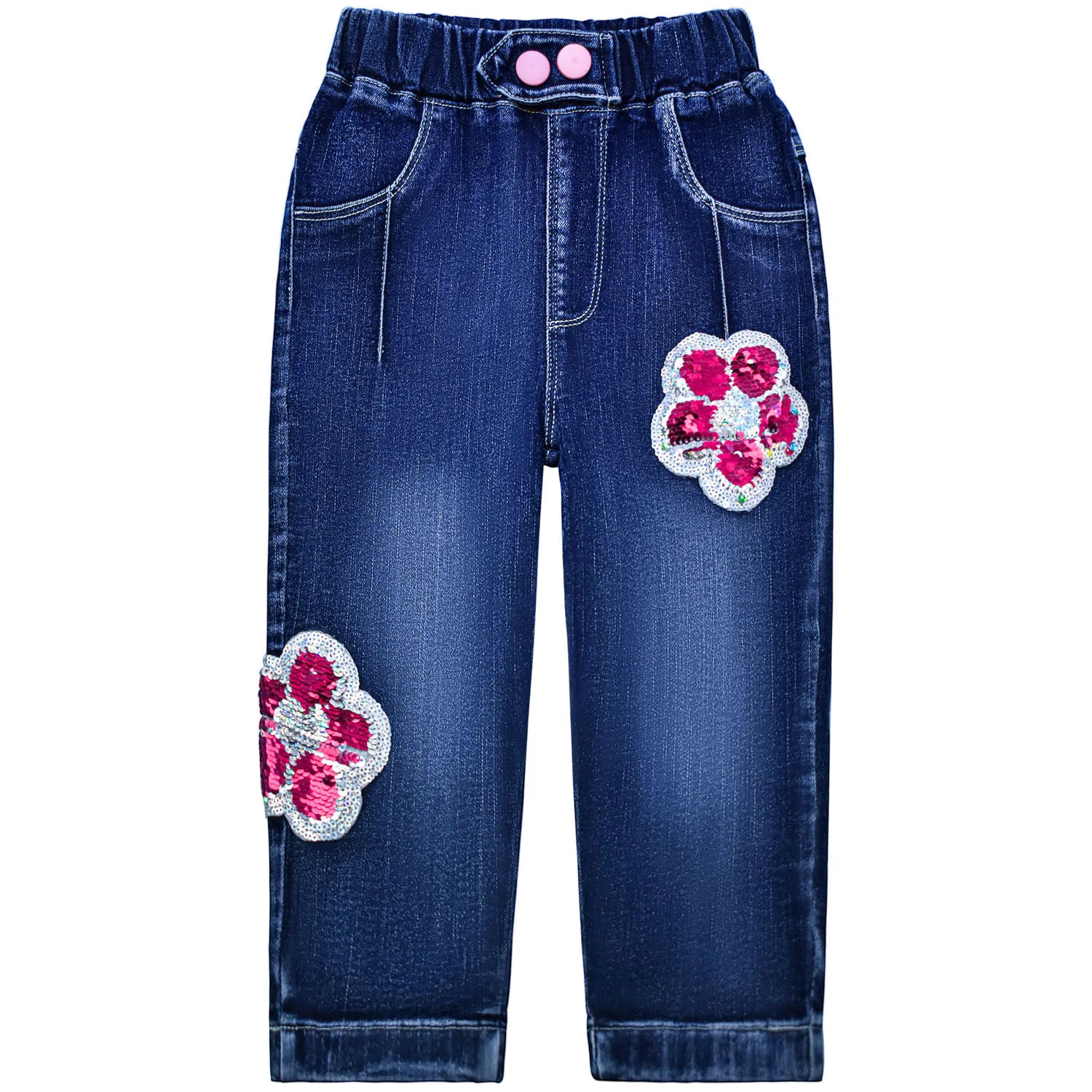 Toddler Girls Embroidered Jeans Kids Denim Trousers Children\'s Cowboy Pants  Children Clothing