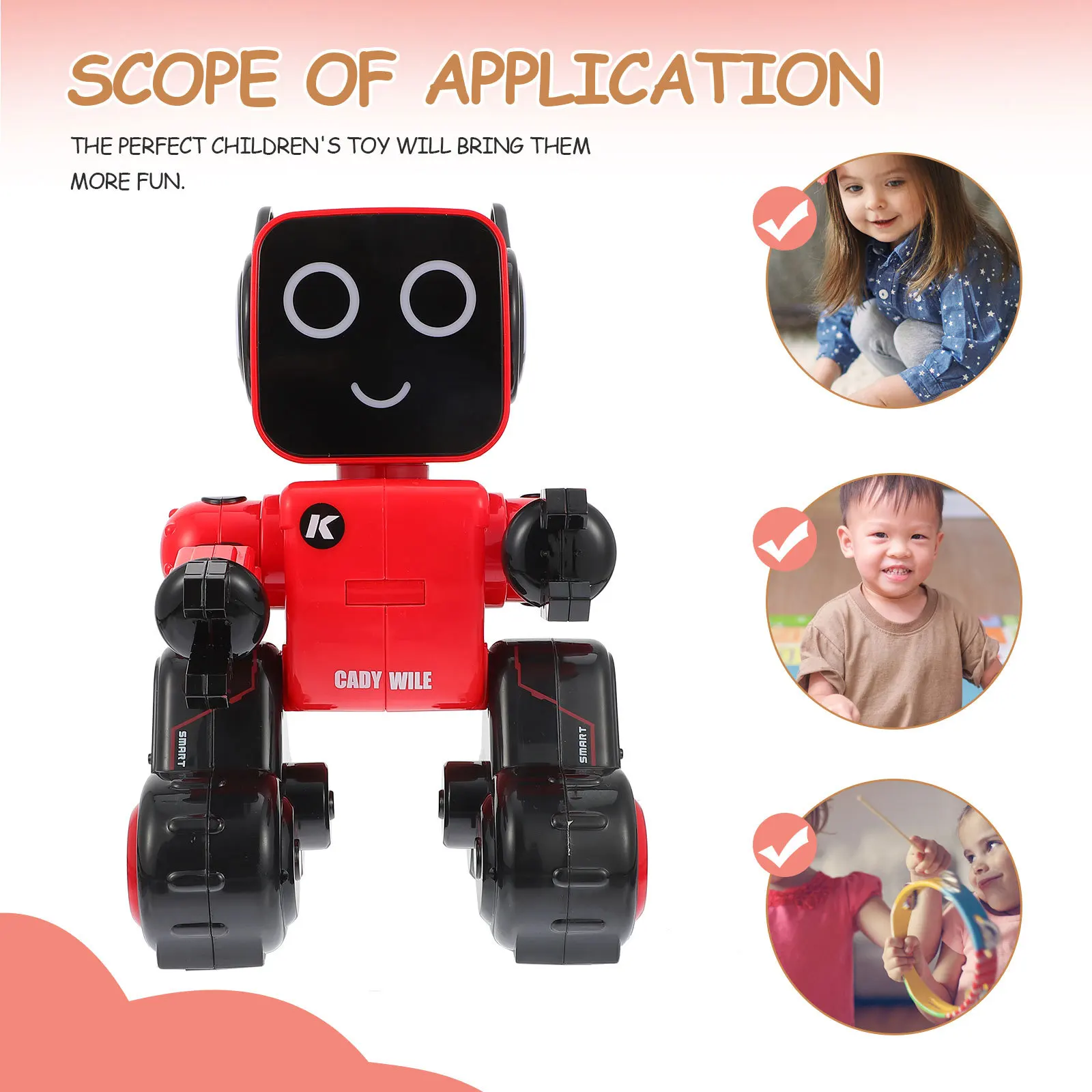 R4 ケイディ RCロボット レッド 教育用 知能音声インタラクション コインバンク 歌って踊る 子供向け