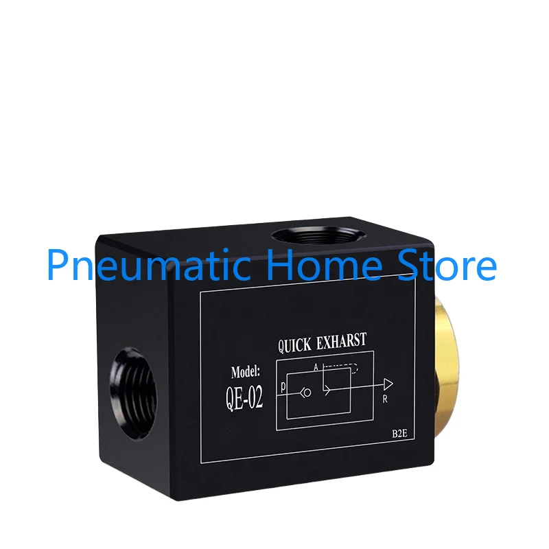 QE Series Cylinder Rapid Exhaust Valve QE-01 / QE-02 / QE-03 / QE-04 Pipe Fitting Pneumatic Part Leather Bowl