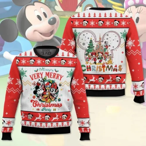 Sudaderas navideñas feas de Mickey Mouse de Disney, sudaderas de otoño con estampado 3D, sudaderas con capucha Y2K para niños, sudaderas para hombres y mujeres