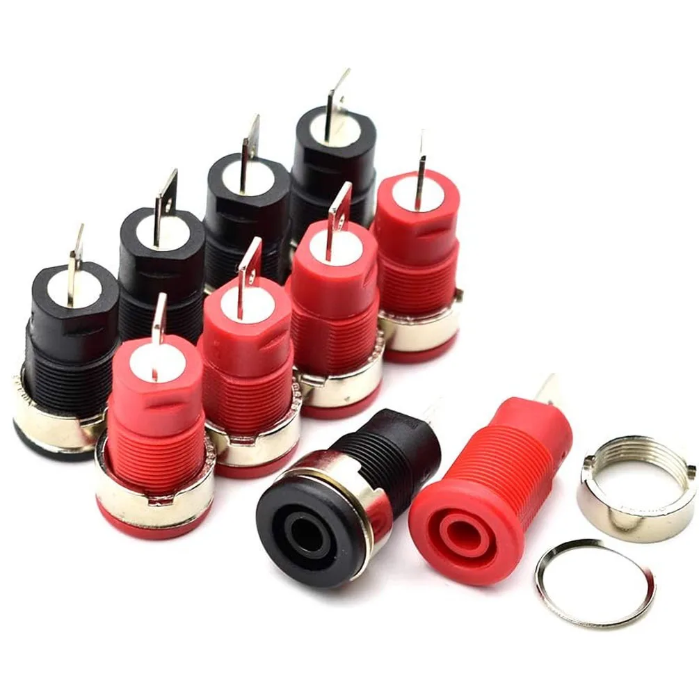 10 pièces 4mm prise banane isolée femelle prises de montage sur panneau-terminales de liaison pour fils de Test multimètre et équipement Audio