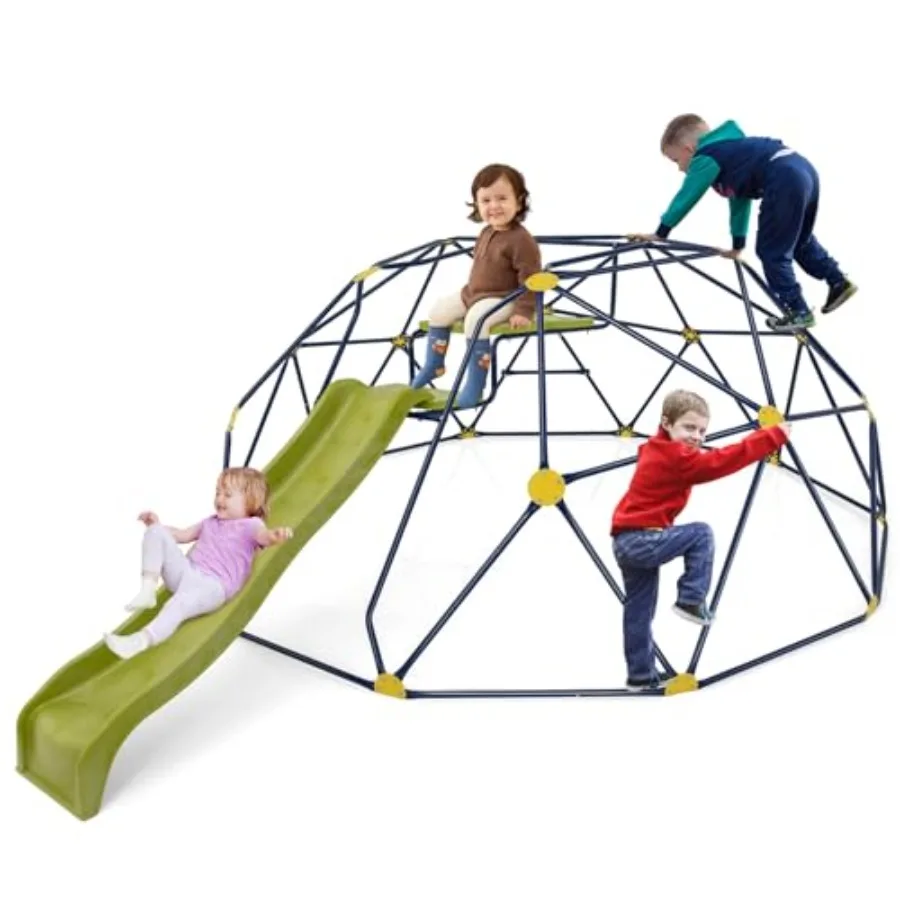 

Climbing Dome with Wave Slide 13.3 FT Jungle Gym Monkey Bar for Backyard Outdoor Climbing Toys for Toddlers Playground Equipmen