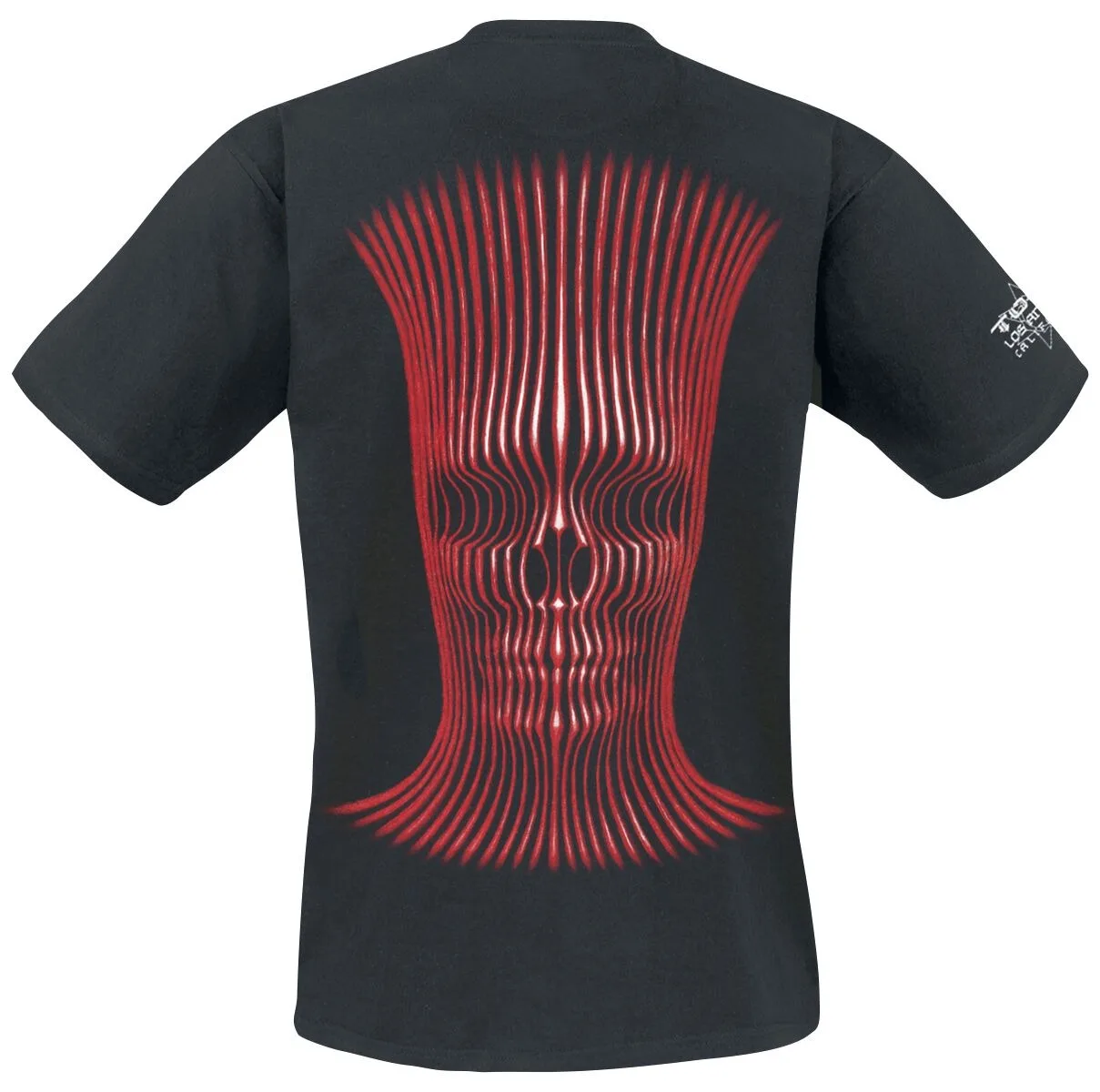 Tool Inspired Baumwoll-T-Shirt mit Neon-Logo und abstraktem Totenkopf, Progressive Metal Streetwear Tee – Detail 3