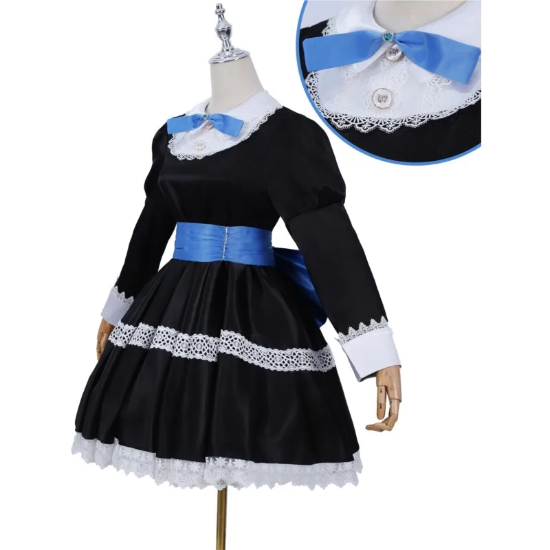 Anime Panty & Stocking with Garterbelt Younger Sister Anarchy Stocking Cosplay Costume Gothic Maid Lolita Dress Wig Long Socks