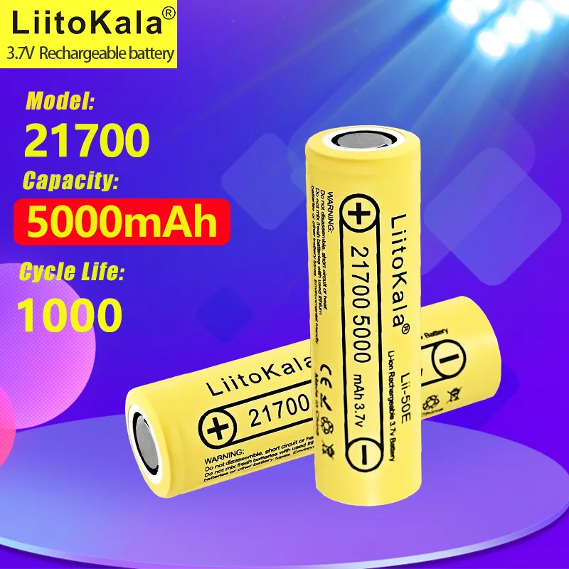 1-40 Uds LiitoKala Lii-50E 21700 5000mah batería recargable 3,7 V 5C descarga baterías de alta potencia para aparatos de alta potencia