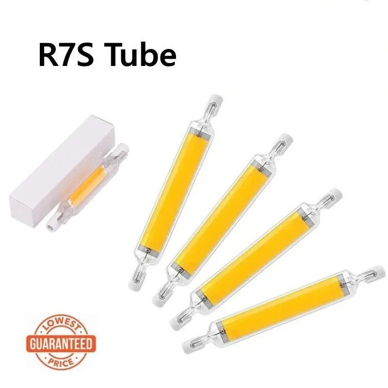 Lâmpada LED de alta potência COB, R7S, tubo de vidro, 78mm, 118mm, J78, J118, CA 110V, 120V, 130V, 220V, 230V, 240V, casa, substituem a lâmpada do