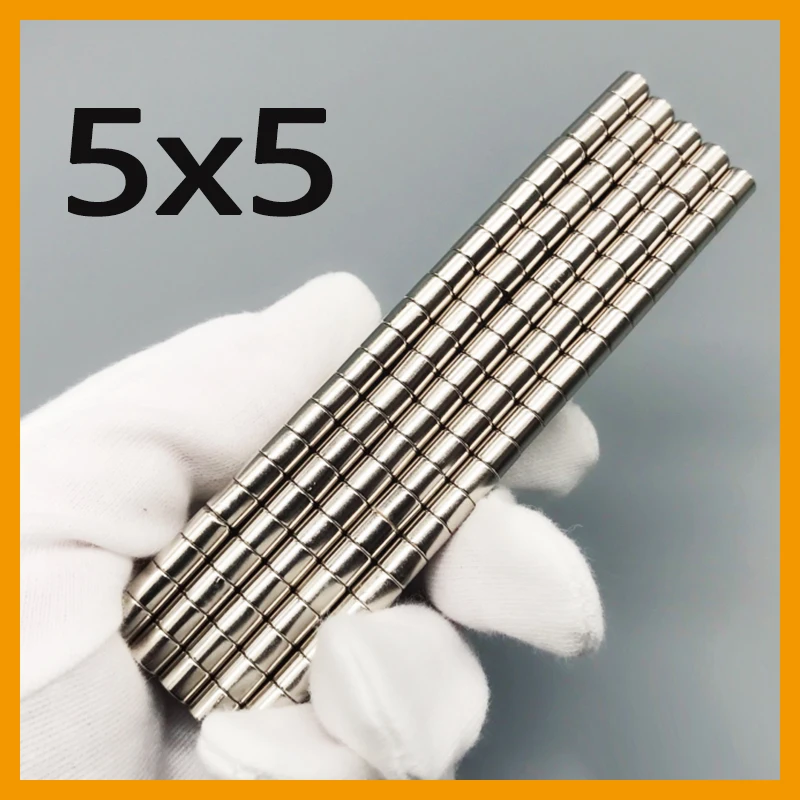 5x5mm 10/50/100/200/500/1000pcs N35 Super Strong Neodymium Magnetic 5mm X 5mm Small Round Magnets 5x5mm Permanent Magnet Steel