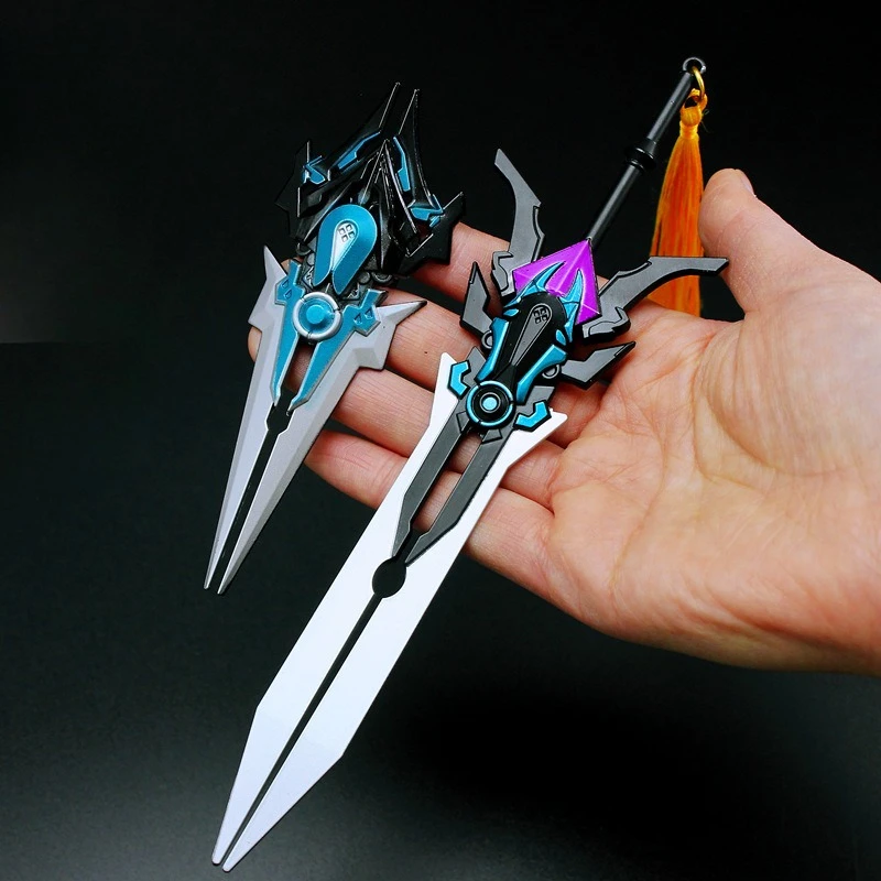 12Cm Lanling King Tacit Confrontatie Ring Mulan 2 Stuks Wapen Model Set Legering Ornamenten Collectie Desktop Display Gift speelgoed