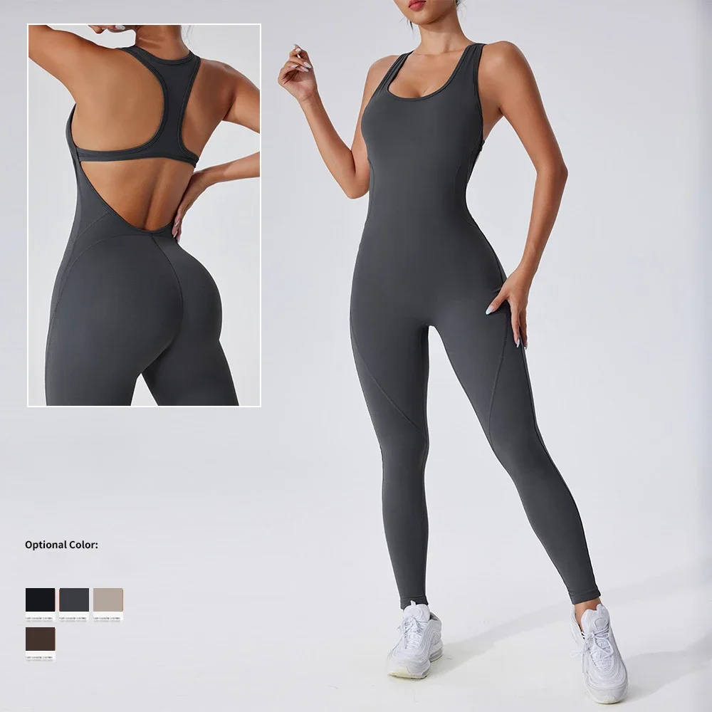 

Seamless Yoga Jumpsuits Sports Fitness Peach Hip-lifting Beauty Back Yoga Onesie Outdoor Running Workout Gym Tracksuit for Women