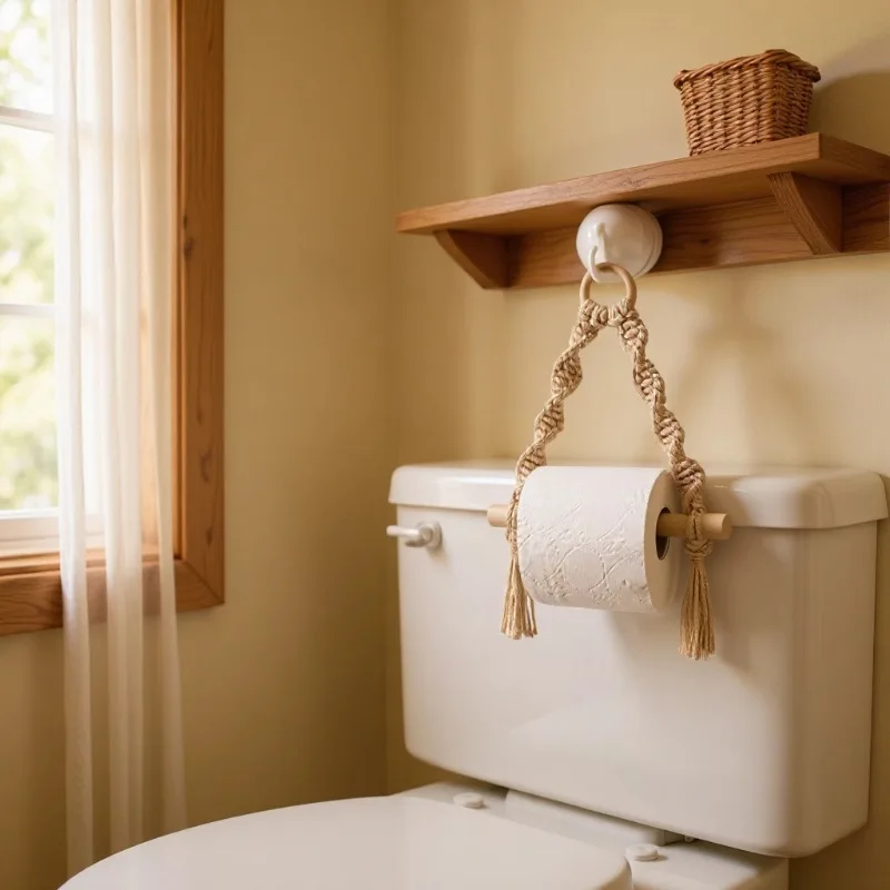 

Nordic style wall hanging paper towel rack towel rack shelf bedroom living room hand woven homestay simple home decoration