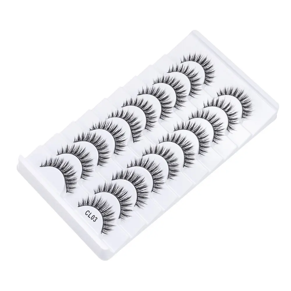 10 Pairs Schoonheid Volledige Strip Valse Wimpers Natrual Lange Handgemaakte 3D Faux Nertsen Lash Dierproefvrij Nep Wimper Wimper extension