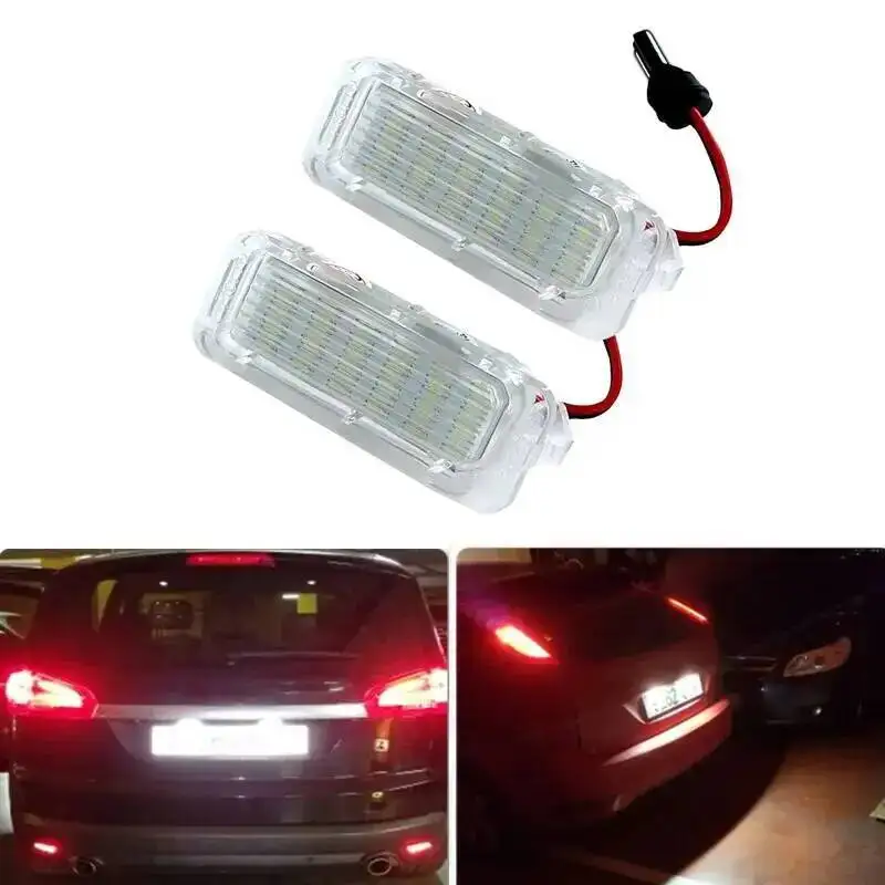 For Ford Focus MK2 MK3 Mondeo MK4 Fiseta MK6 kuga Galaxy Car LED License Plate Light Canbus Error Free