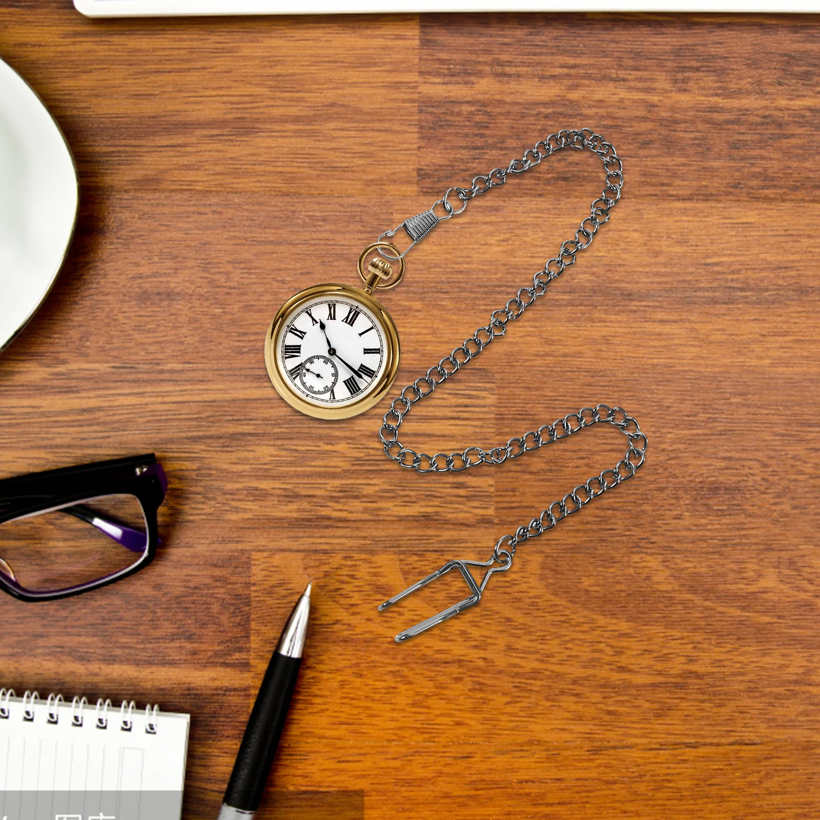 3개 빈티지 포켓 시계 체인 합금 클립 로브스터 클립 메탈 체인 레트로 시계 액세서리 정장 조끼 체인 장식용