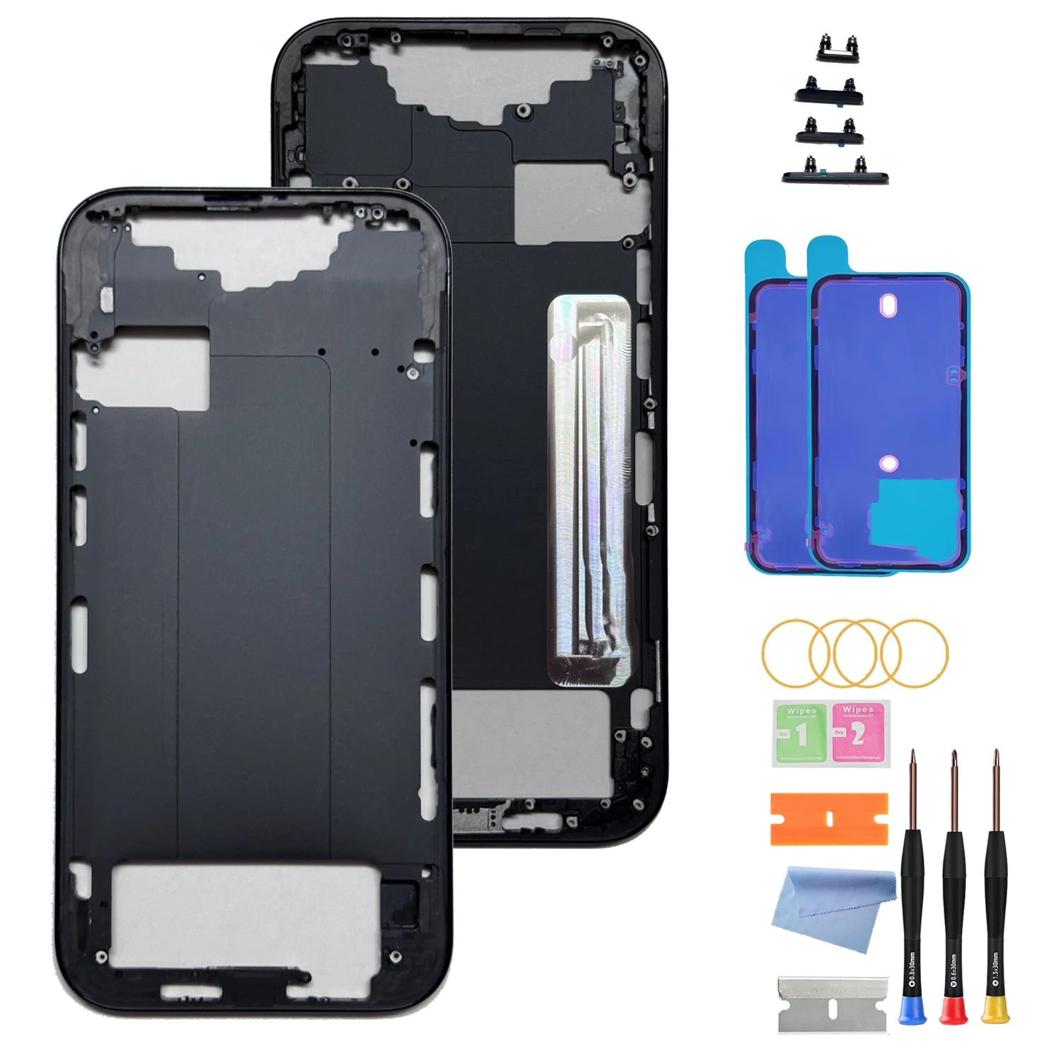 Back Housing Kit for iPhone 17 Air (6.6-inch) with Midframe, Side Buttons, and Repair Tools
