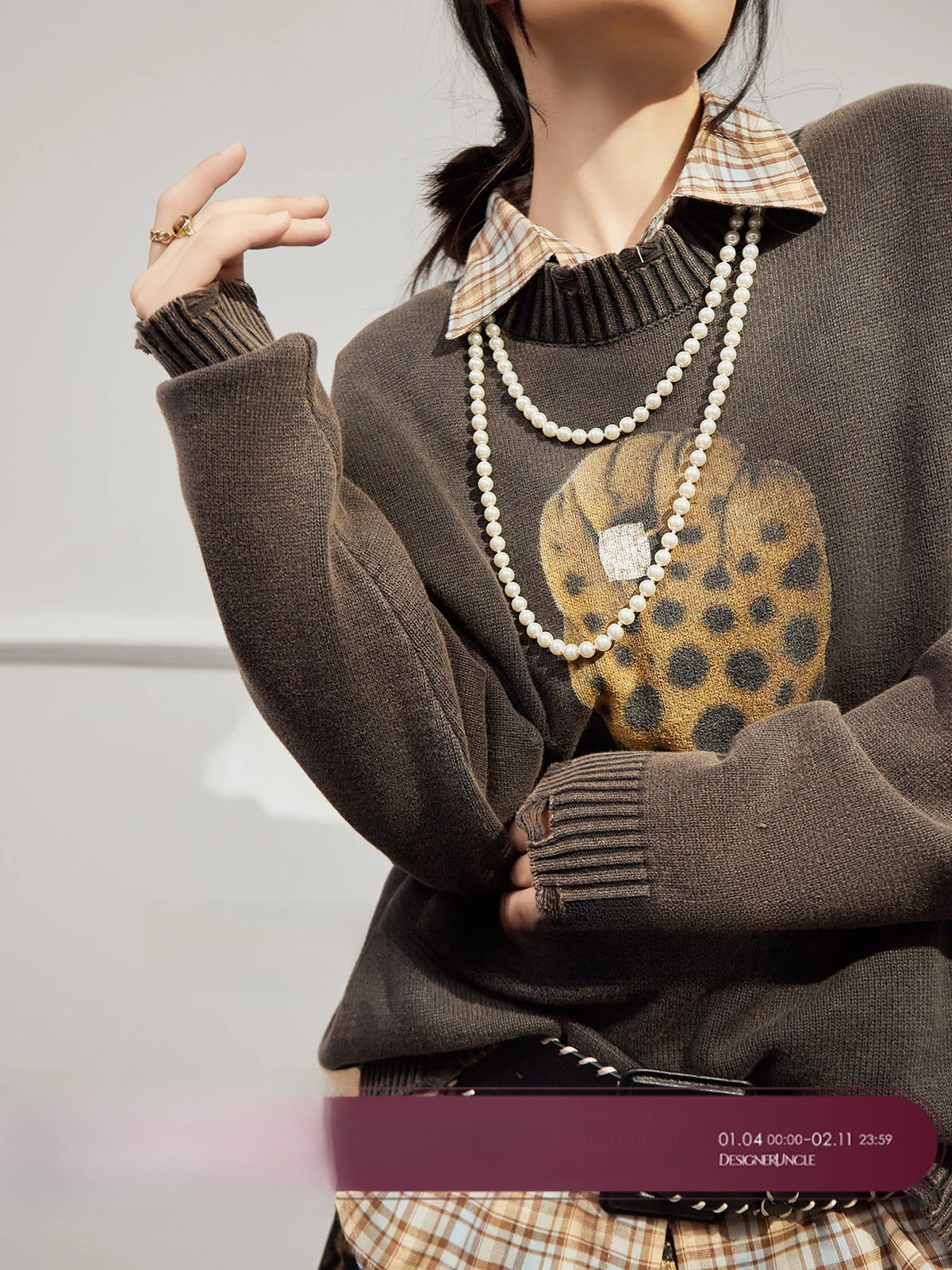 

Женский свободный свитер с круглым вырезом и леопардовым принтом, повседневная осенне-зимняя верхняя одежда, удобный теплый свитер с длинными рукавами