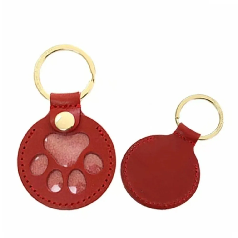 

Cat Dog Claw Pet Hair Storage Bag Puppy Keyring Pet Hair Keychain Memorial PU Leather Dogs Paw Pendant Backpack Decor
