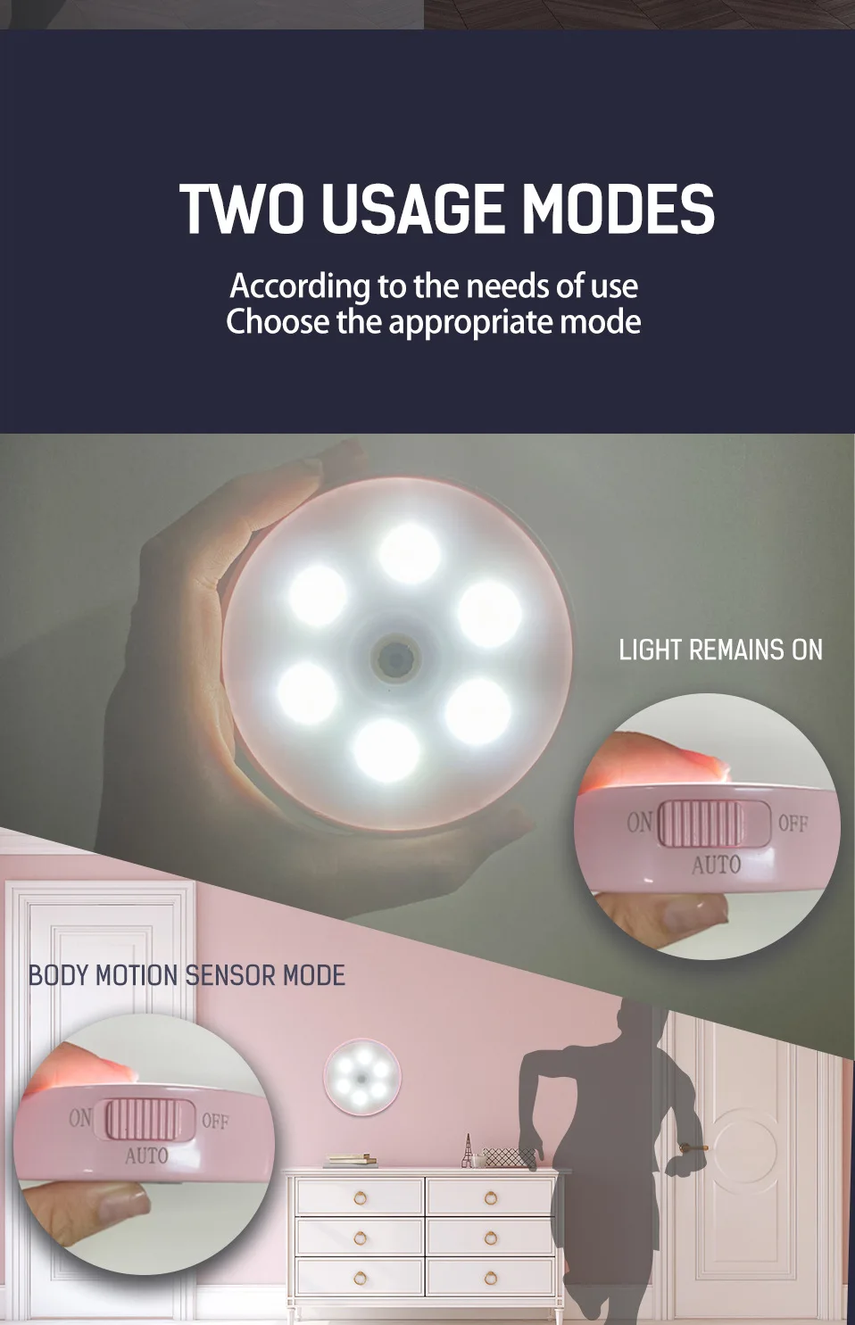 Night Light LED With PIR Motion Sensor Rechargeable USB Kitchen Cabinet RGB Lamp For Bedroom Room New Year Decoration