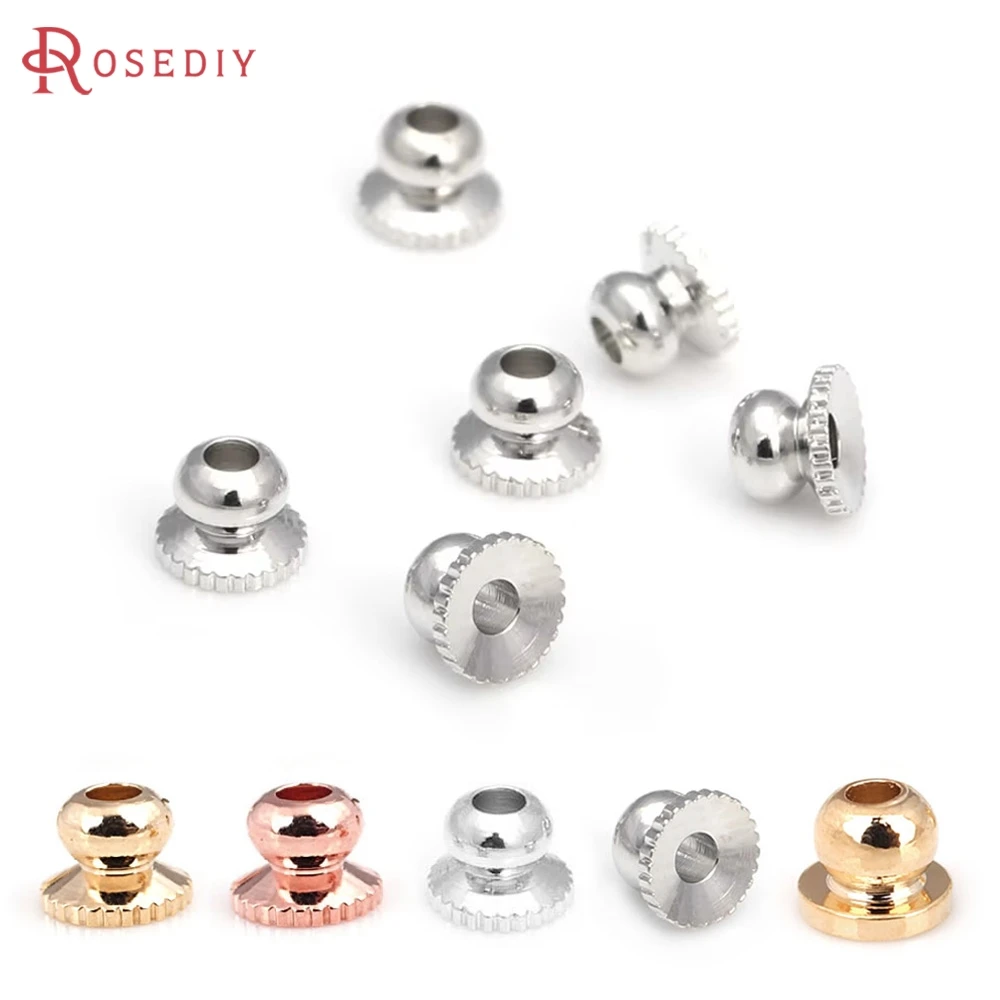 20PCS 4x3MM 24K Gold Color Brass Beads Caps Jewelry Necklaces Earrings Bracelets Beads Making Supplies Diy Findings Accessories