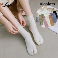 Unisex Toe Socks Cotton Split Toe Socks Simple Comfortable Two-Toed Socks Japanese Harajuku Men Women's Tabi Socks High Quality