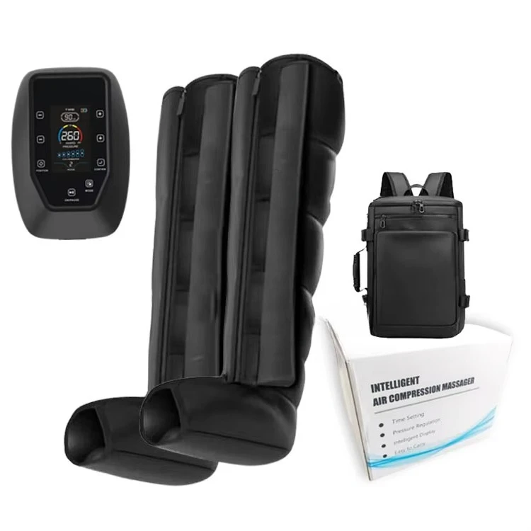 6 Chambers Rechargeable Air Compression Recovery Boots Massage Foot Leg Therapy System Massager Device