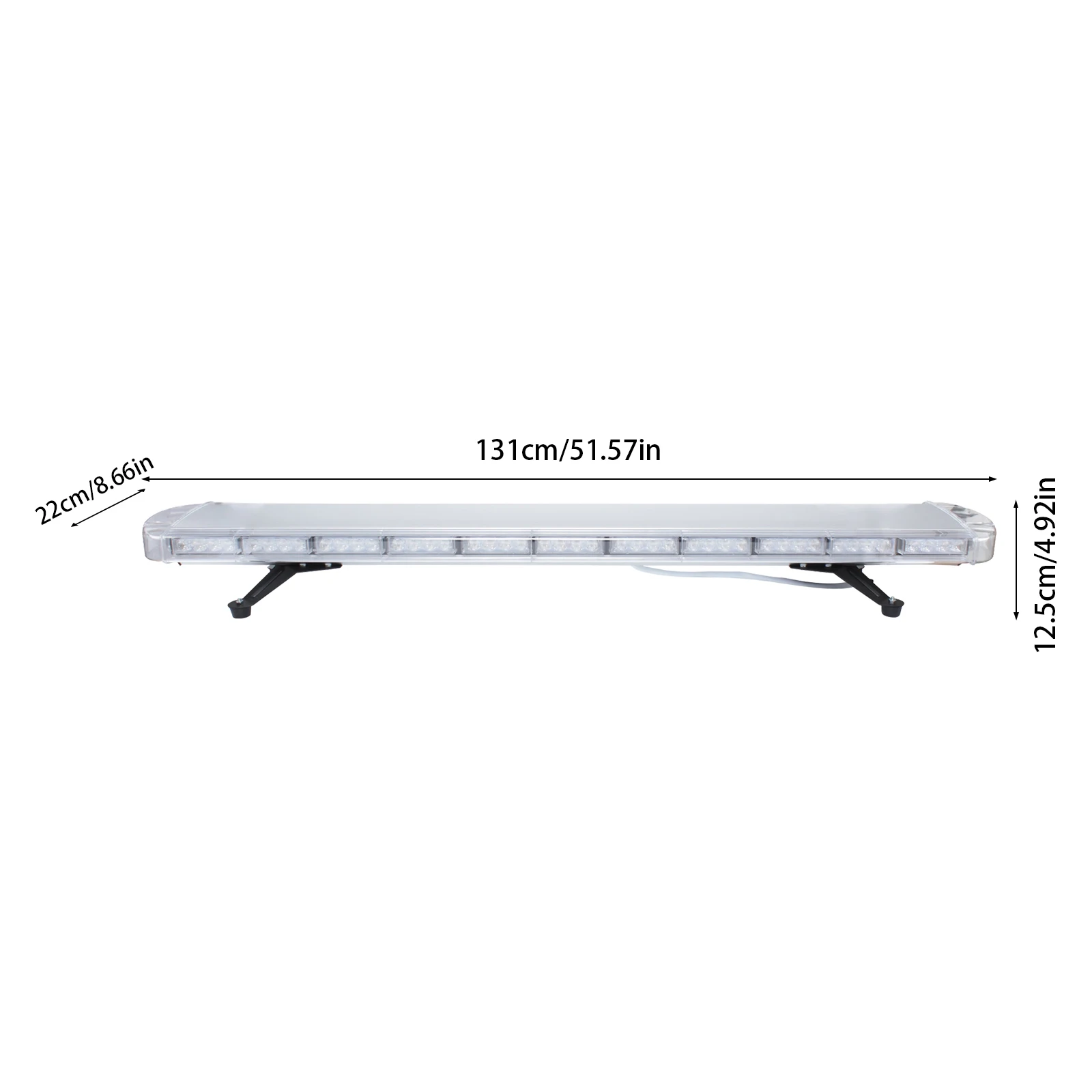 High-Visibility 96LED 360° Safety Strobe Light Bar, 16 Flash Modes+Remote Control, IP65 Waterproof, Yellow Emergency Warning
