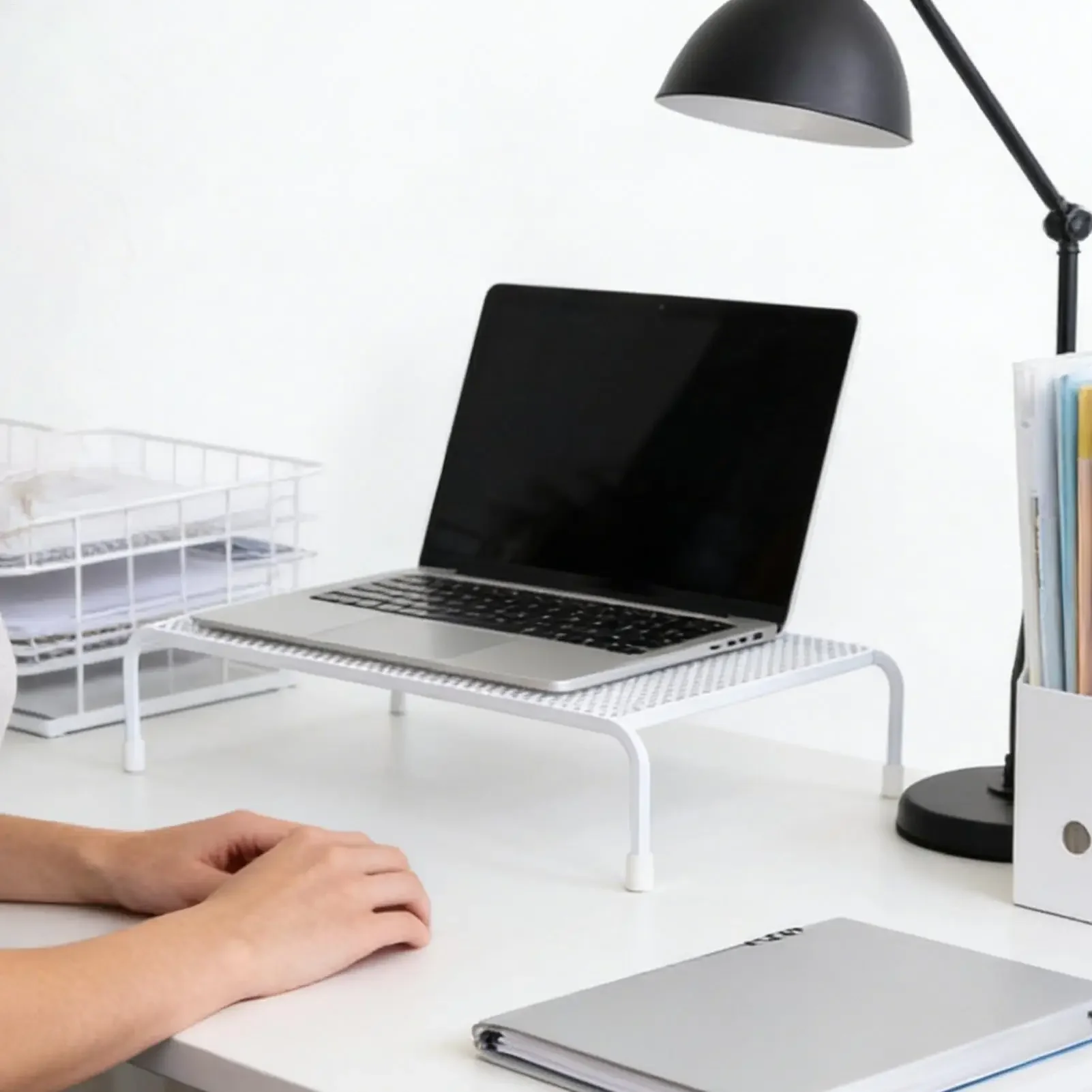 Laptop Stand for Desk Heavy Duty Heat Dissipation Laptop Computer Riser Monitor Stand for PC Notebook Printer Keyboard Display