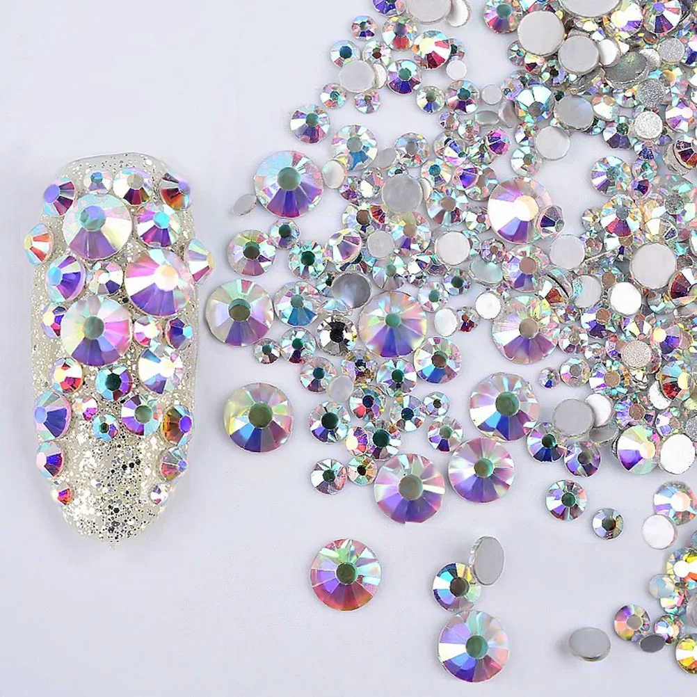 

1440pcs 2.8Mm Crystal Ab Round Art Rhinestones Mixed Flat Backs 3D Decorations For Uv Gel Acrylic Nails Nail Polish Jewelry