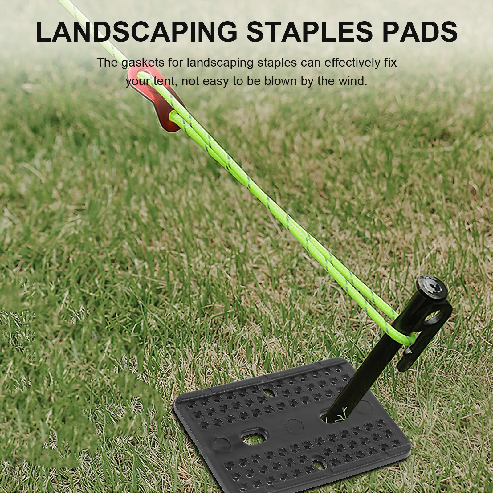 50Pcs Landscape Staple Gasket Garden Staples Gasket Grass Pad for Tent Ground Anchors Wear Resistant Portable Gardening Supplies