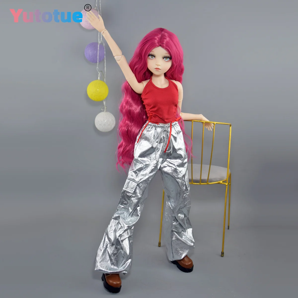 YUTOTUE 60cm Height Fashion Doll 18 Joints Girl Body BJD Doll Wigs Outfits All Removable Toy