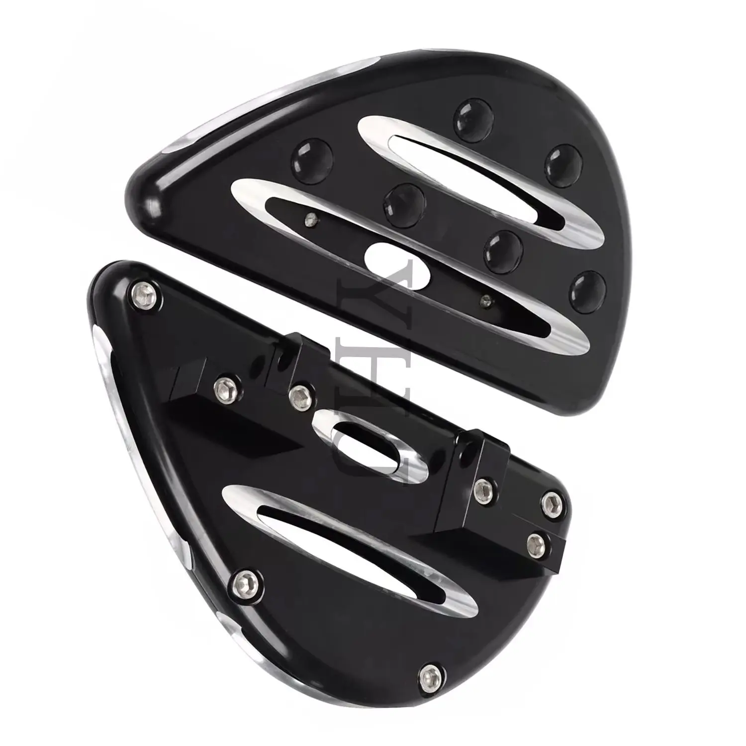 

Black/Chrome Motorcycle Rear Passenger Footpegs Floorboard For Harley Touring Electra Street Glide FLHR FLHRC Road King 1993-Up