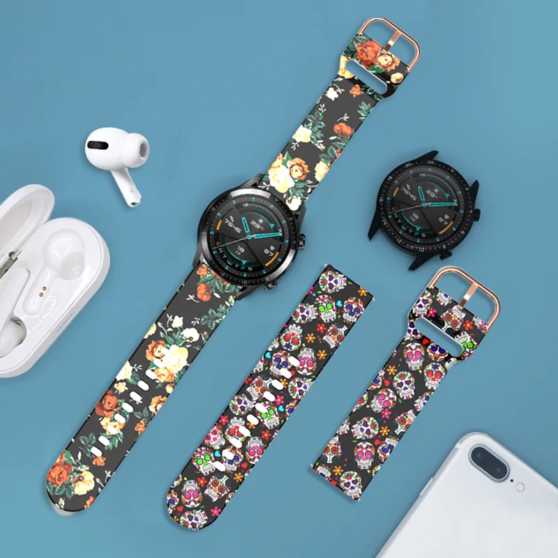 

Printed Band for Samsung Galaxy Watch 6/5/5 pro/4/6 Classic/Active 2 Sport 22/20mm Bracelet Huawei/amazfit GTR-GTS-4-3-2e strap