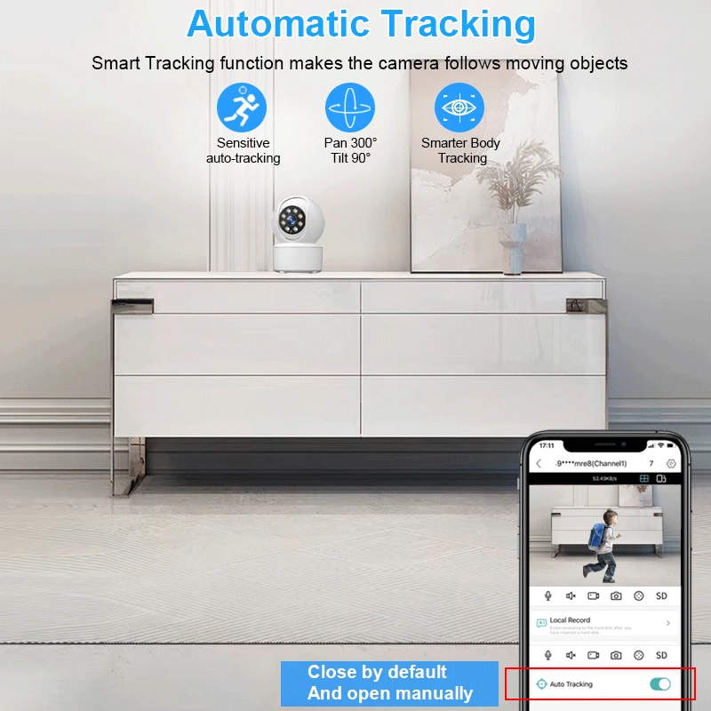 Smar Bluetooth Connecting 3MP Cloud Wireless IP Camera Smart Home Color Night Auto Tracking Surveillance Security Baby Monitor