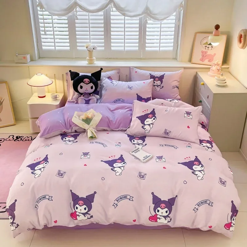 

Sanrio Cinnamoroll Princess Style Children's Quilt Cover Home Four-piece Dormitory Skin-friendly and Comfortable Bedding