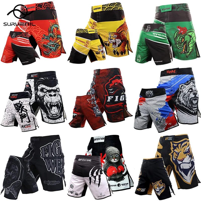 Szorty MMA Tiger Muay Thai spodnie dla mężczyzn Kickboxing boks szkolenia pnie Fitness Gym mieszane sztuki walki jiu-jitsu Fight Wear