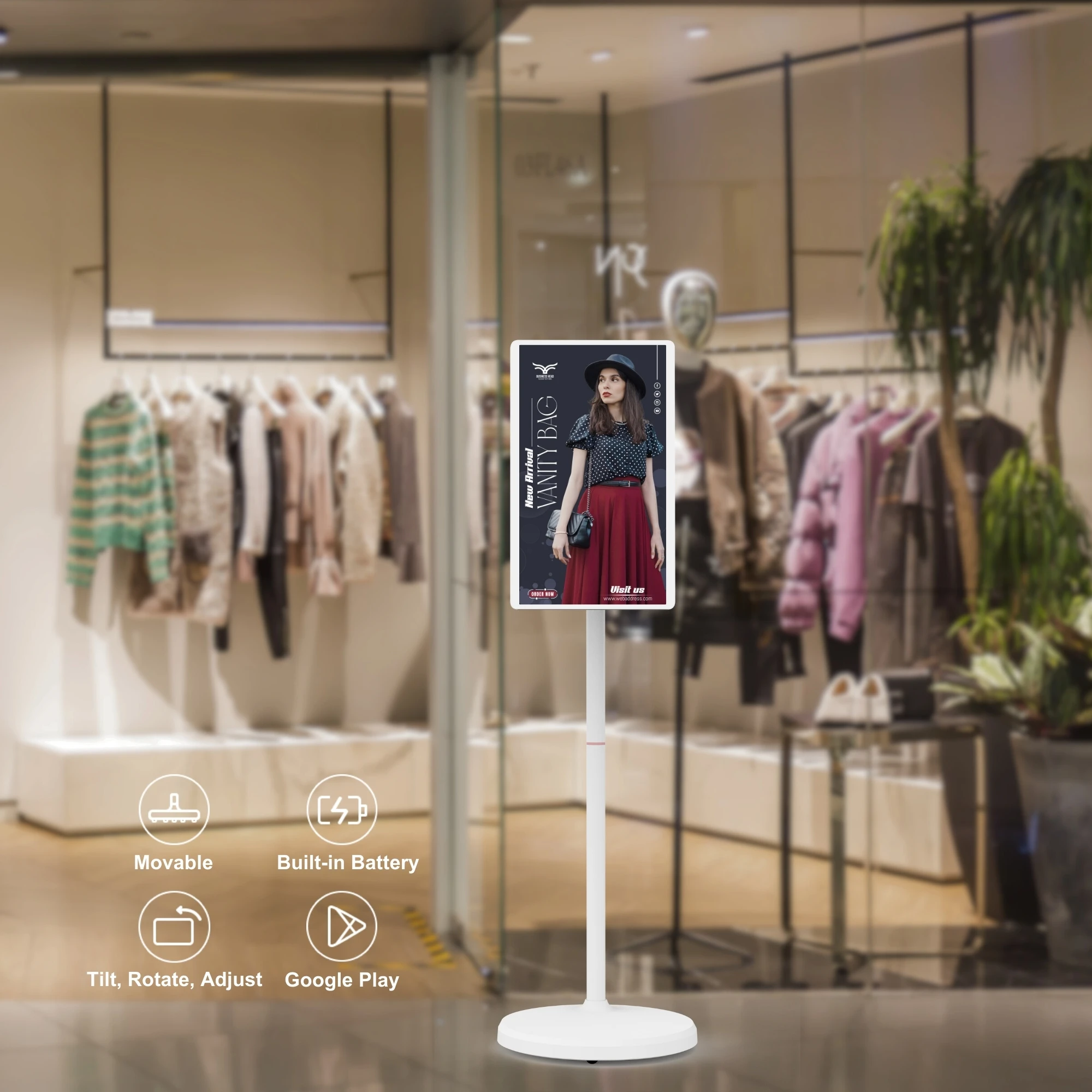 

Портативный монитор с сенсорным экраном Android 13, 24 дюйма, RK3588S2, 8 + 128 ГБ, подставка FHD, опционально для делового использования, цифровые дисплеи вывесок