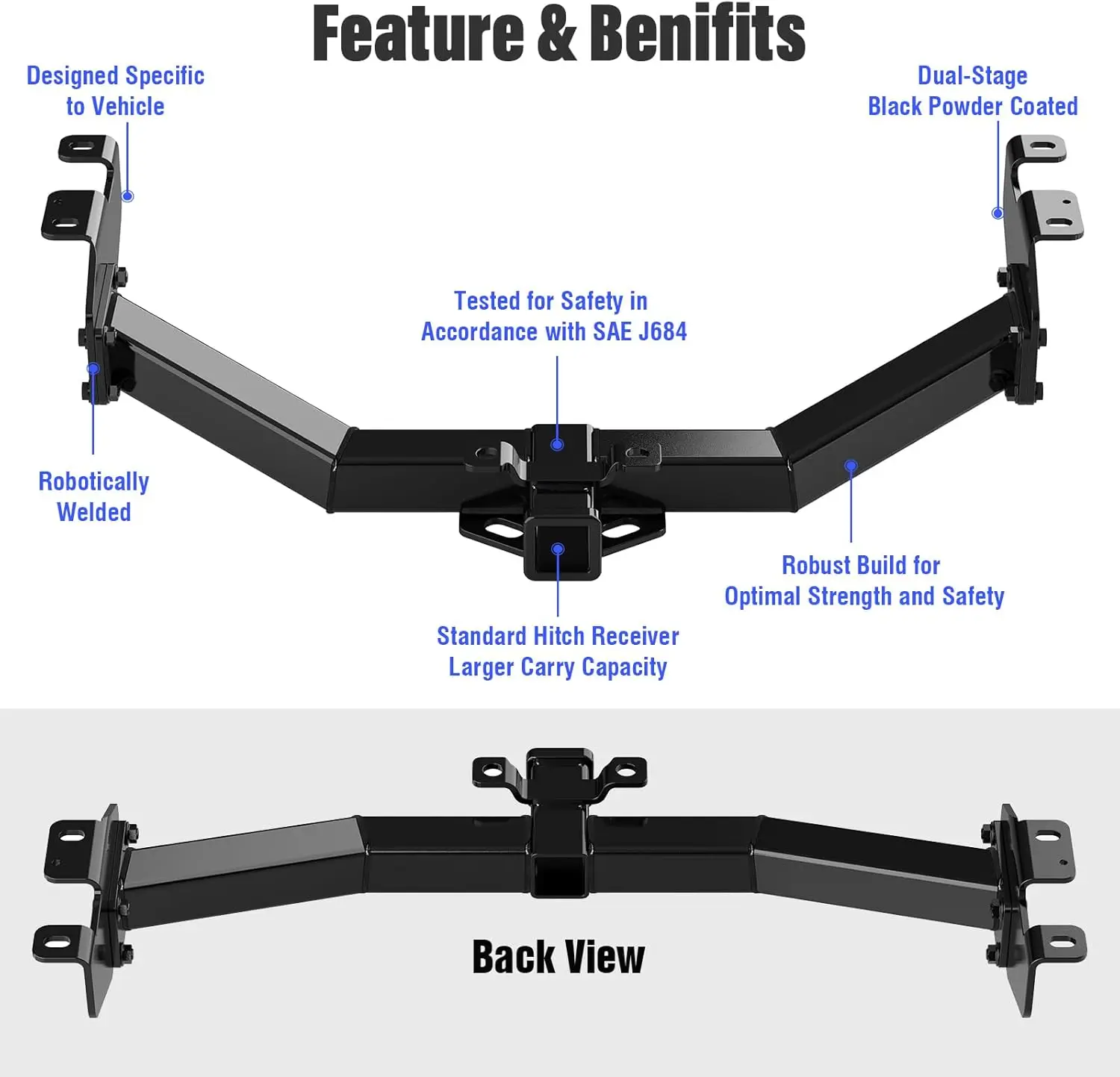 Towing for 1999 - 2013 Chevy Silverado GMC Sierra, Steel, 2 - Inches Receiver, Class 3 Compatibility