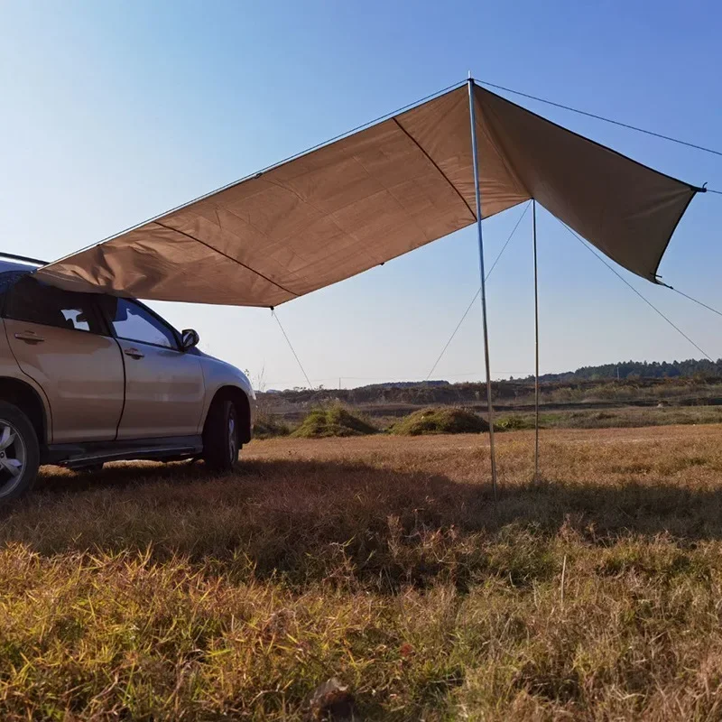 440x200cm Car Side Shelter Shade Camping Car Roof Top Tent Awning Waterproof UV Camping Tent Automobile Rooftop Rain Canopy