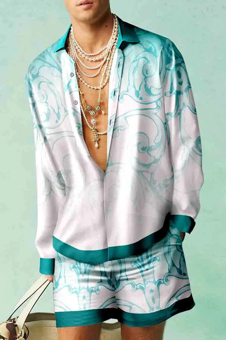 Botanical Pattern Shirt Sets 3D Print Hawaiian Suits Men Casual Fashion Shirts Oversized Beach Shorts Summer Streetwear Suits