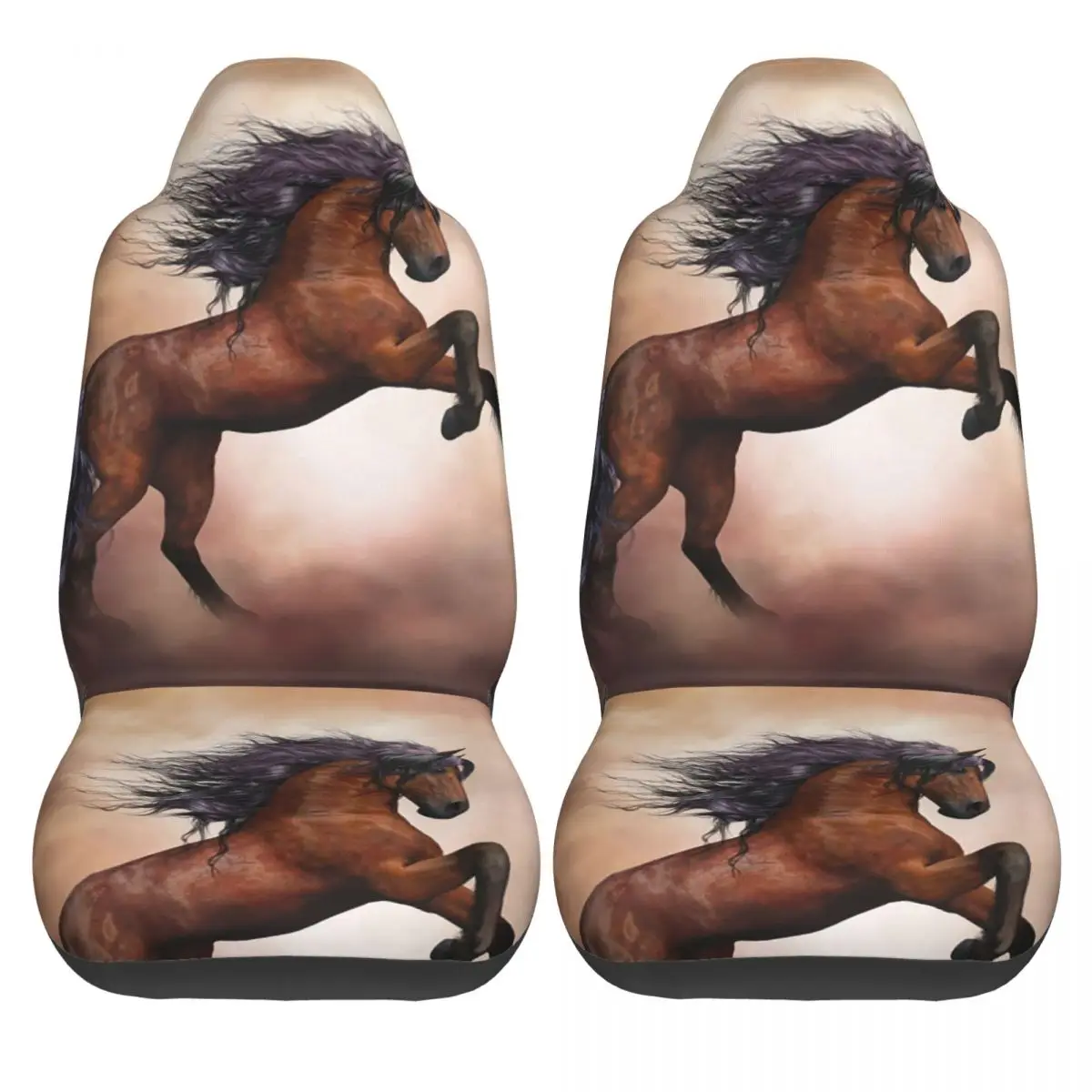 Beautiful Brown Horse Universal Car Seat Cover for most cars Women Galloping Animal Lovers Car Seat Cushion Car Accessories