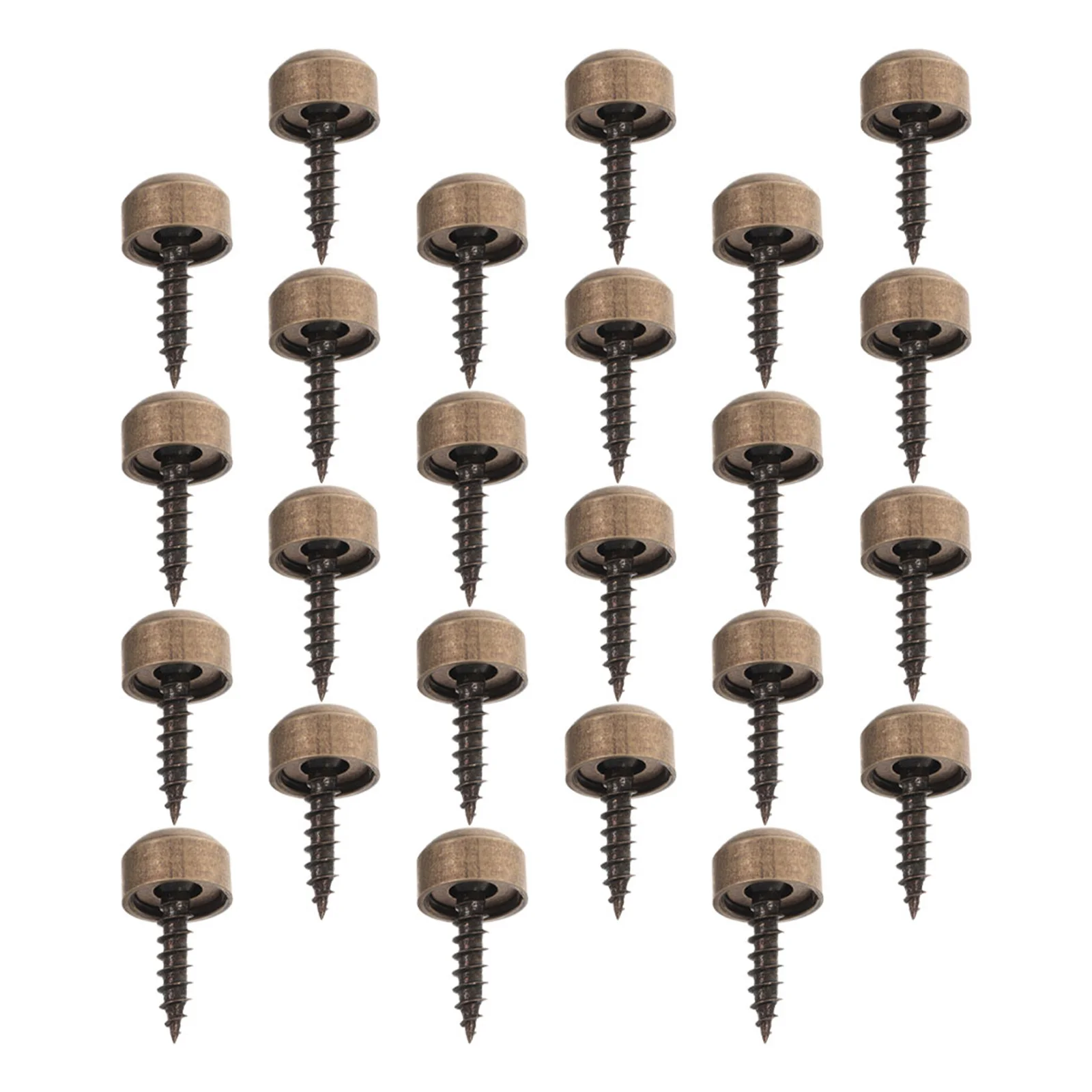 

24Pcs Copper Screws Decorative Caps Self-Tapping Curved Design Mirror Hanging Hardware Rust Resistant Cover Screw Cover